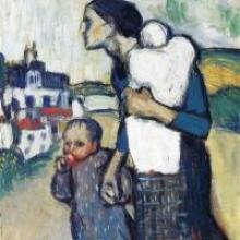 woman carrying child